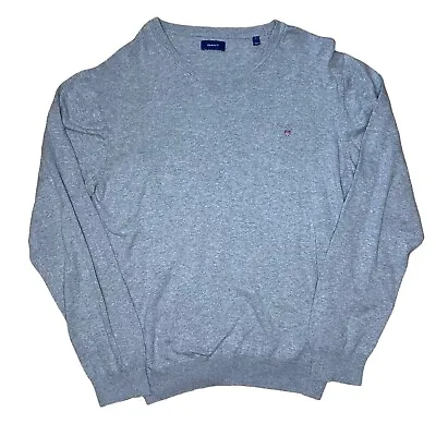 Gant Mens Small Grey Long Sleeve Retro Cotton Pullover Jumper Size L • £10