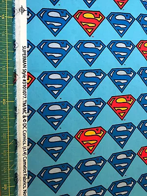 Superman DC Comics 100% Cotton  Fabric 20” X 44”  #831 • $4.79