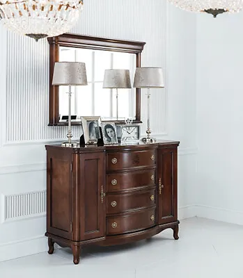 Mirror + Chest Of Drawers Cabinet Dresser Sideboard Elegant Wooden Brown New Art • £4536.81