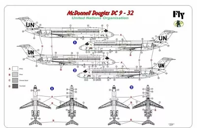 FLY 14404 1/144  DC 9-32 UN United Nations Organisation Plastic Kit • $18.95