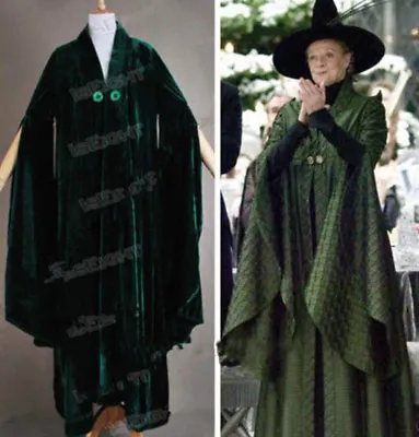 Cosplay Minerva McGonagall Costume Cloak Trench Coat Cape Robe • $24.21