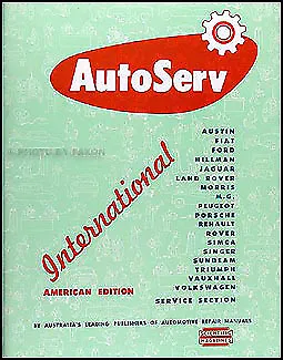 NOS Autoserv Service Manual MG TC TD TF MGA Renault Dauphine 750 1946-1960 • $39