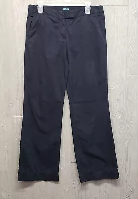 J Crew Pants Womens 8R City Fit Chino Wide Leg Twill Navy Blue 33x32 Mid Rise • $16.98