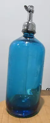 Vintage Seltzer Bottle Blue PINKY'S Long Island NY • $34.99