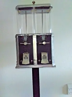 Vintage Rare Art-deco 1940's National Double Nugget Gumball Machine  VG • $495