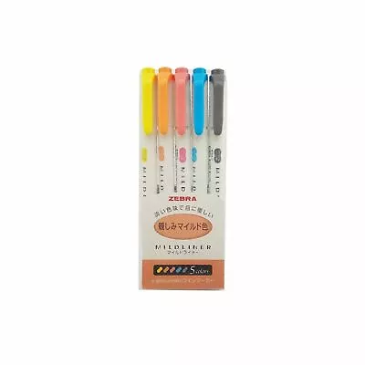 Zebra Mildliner 5 Pcs Colour Highlighter Double Sided Marker Pens WKT7-N-5C • $14.58