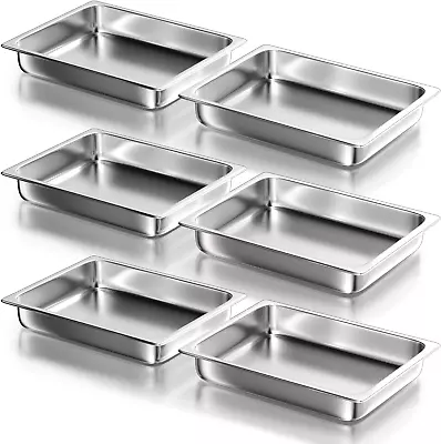 1/2 Half Size Steam Table Pans 6-Pack 2.5 Inch Deep Restaurant Steam Table Pans • $75.82