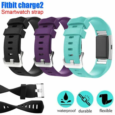 $5.88 • Buy For Fitbit Charge 2 Silicone Wristband Watch Strap Bracelet AUS Band Replacement