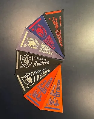 Mini Pennant Lot Seven Pennants Raiders Broncos Bills Bengals Former AFL • $24.99