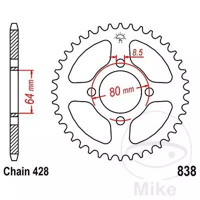 JT JTR838.31 Sprocket 31 Teeth Pitch 428 For Yamaha Ybr 125 Custom 2008-2016 • £20.83