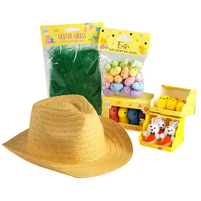 Boys Make Your Own Easter Bonnet Cowboy Hat Complete Kit - Bunnies & Eggs • £13.99