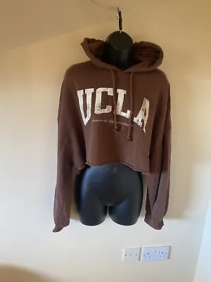 Brown UCLA Cropped Hoody Size L By H&M • £4