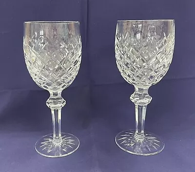 $525 • Buy Set Of 12 WATERFORD Crystal POWERSCOURT 7 5/8  Hock/Water Goblet(s) Ireland