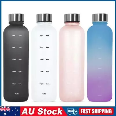 1L Arc Water Bottle With Time Marker Sports Water Bottle For Gym Sports Outdoors • $12.44