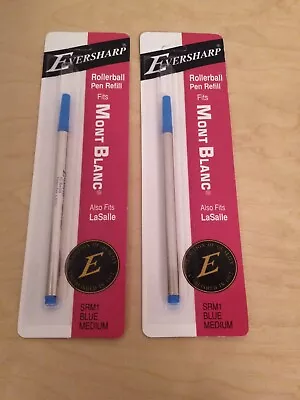 Lot Of 2: Eversharp Rollerball Pen Refill Blue SRM1 For Mont Blanc And LaSalle • $14.95