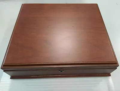 Mahogany Wood Memory Box Case Keepsake Treasure Box For Lockable Photo Organizer • $82.95