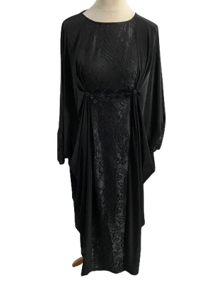 £16.80 • Buy *NEW* B23 Ladies Butterfly Abaya/Jilbab/Maxi Dress Black Floral Lace Sizes 52-58