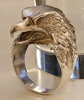 Vintage Solid Sterling Silver 3-d Screaming Eagle Head Ring • $45