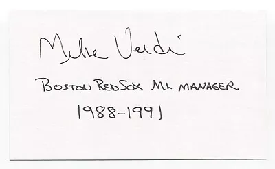 Mike Verdi Signed 3x5 Index Card Autograph Baseball MLB New York Yankees • $20