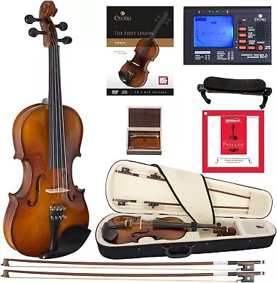 Cecilio CVN-320L Solidwood Ebony Fitted LEFT-HANDED Violin - 4/4 - Full Size • $114.99