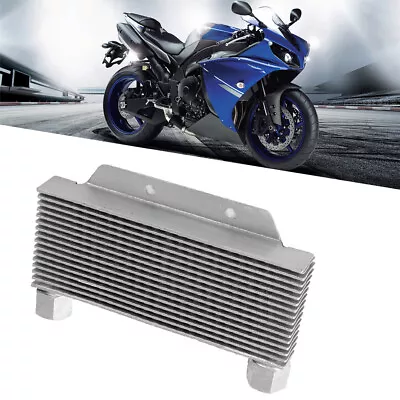 Silver Aluminum Alloy Engine Oil Cooler Radiator 15 Rows Motorcycle Parts • $28.90