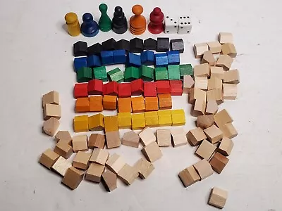 Lot Vintage Wood Game Pieces - From Parker Brothers Finance Board Game • $7.99