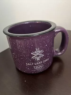 VTG SALT LAKE CITY 2002 OLYMPICS Large Cup Mug Speckled Maroon Purple Mulberry • $8.99