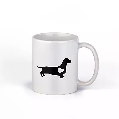 Dachshund With Heart Ceramic Coffee Mug | Wiener Dog Coffee Cup | Cute Mugs |  • $14.99