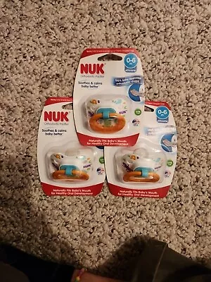 Lot Of 3 Nuk Orthodontic Pacifiers Size 0-6 • $8