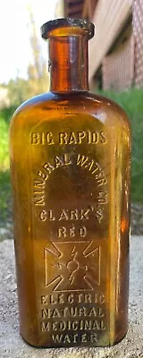 Big Rapids Mineral Water Co Clark’s Red Electric Natural Medicinal Water Bottle • $9.99