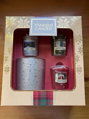 Yankee Candle Gift Set Candlelit Cabin Evergreen Mist Pomegranate Gin Fizz • £12.99