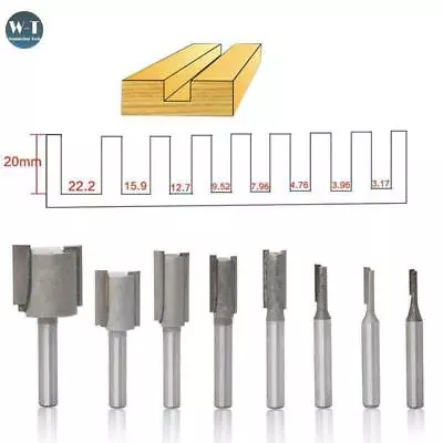 8Pcs/Set Shank 1/4  Mill Router Bit Sets For Wood Milling Cutters Carving Tool • £12.50