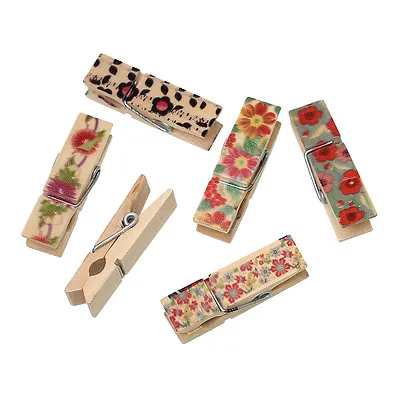 10 Assorted Colourful Flower Design Clothes Pegs 4.5cm X 14.0mm. Craft Peg • £3.47