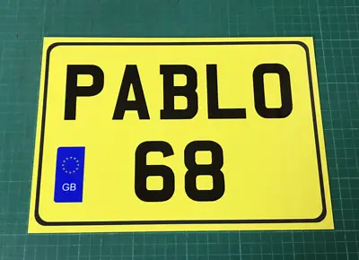 Personalised Printed NUMBER PLATE Metal Sign Plaque A54 Bike Scooter Motorcycle • £4.95