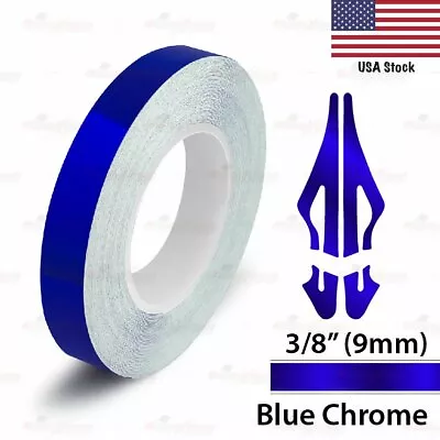 BLUE CHROME 3/8  PIN STRIPE Car Model Pinstriping Decal TAPE Vinyl Sticker 9mm • $9.95