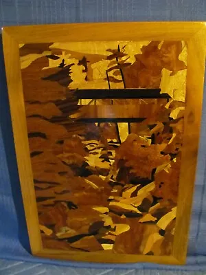 Wooden Marquetry Artwork Of  The Flume Gorge  In Franconia Notch NH • $295