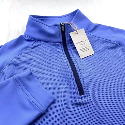 $89.99 • Buy Peter Millar Crown Sport Perth Polka Dot Dip Dye 1/4 Zip Pullover Navy XL NWT