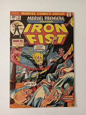 Marvel Premiere #15  Featuring  Iron Fist Origin & 1st App. Of Iron Fist  • $58