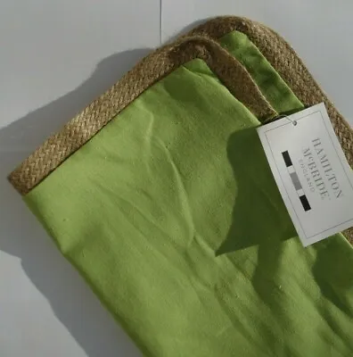 Lovely Simple Design NATURAL JUTE / Rope Edged Lime Green 17  Cushion Covers • £4.90