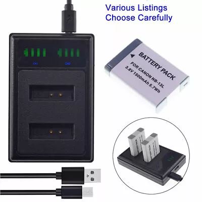 Battery /USB DUAL Charger For Canon PowerShot G5 X Mark II G5X II Digital Camera • $10.22