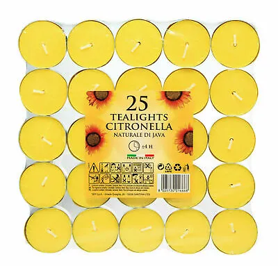 Price's Citronella Tealight Candles Garden Home Mosquito Fly Insect Repeller  • £0.99