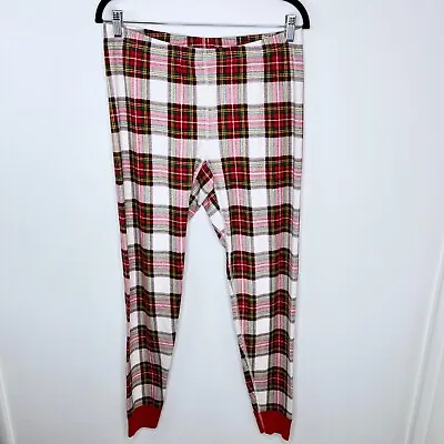 Hanna Anderson Womens Red White Plaid Pajama Pants Size Large Organic Cotton • $14.40