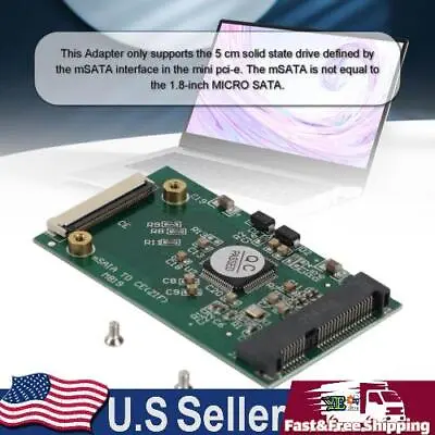 1.8 Inch Mini MSATA PCI-E SSD HDD To 40pin ZIF CE Cable Adapter Card • $12.79