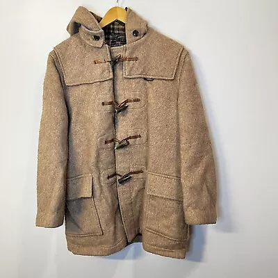 VTG Gloverall Original English Duffle Coat Wool Tan Plaid Lined Jacket SZ 40 • $169.99