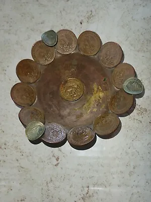 Vintage Mexican Coin Ash Tray Peso Mexico Centavos Mid Century Ashtray • $22