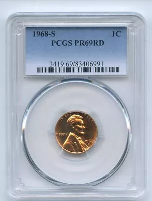 1968 S 1C Lincoln Cent PCGS PR69 • $25