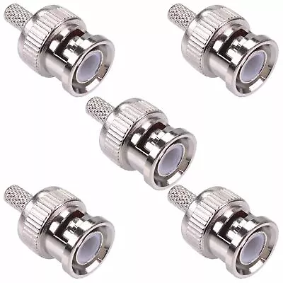 5 X BNC Crimp Plug Connector RG58C/U 50 Ohm • £4.49