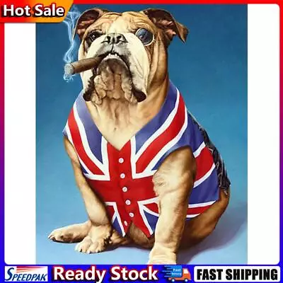 5D DIY Full Round Diamond Painting Kits Union Jack Dog Art Crafts (X580) Hot • £6.96