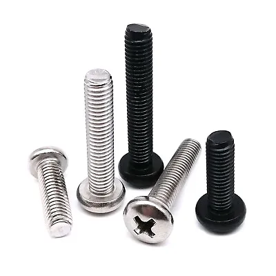 50pcs M1M1.2M1.6M2M2.5M3M4 Small Micro Cross Round Bolt Phillips Pan Head Screw • £3.11