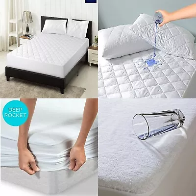 £21.74 • Buy Microfiber Mattress Topper Protector Fitted Bed Sheet Deep Soft Cover Bedding
